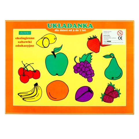 Układanka, puzzle z kołeczkami OWOCE