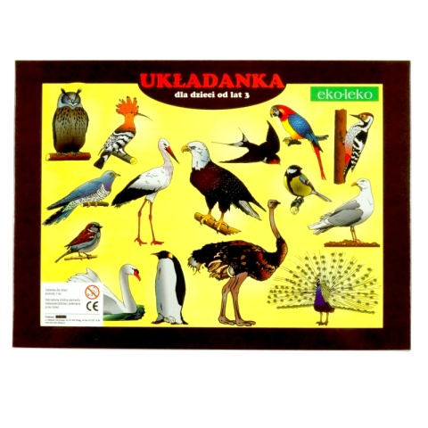 Układanka, puzzle z kołeczkami PTAKI, terapia