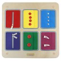 MASTERKIDZ Tablica Otwieranie I Zamykanie Zamków Suwaki Guziki Montessori