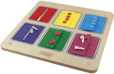 MASTERKIDZ Tablica Otwieranie I Zamykanie Zamków Suwaki Guziki Montessori