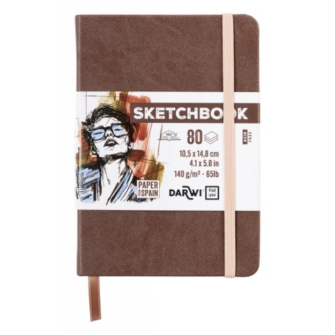 Szkicownik DARWI A6 140g Brązowy