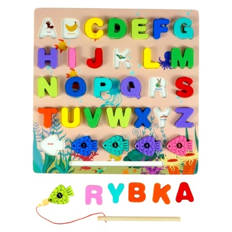 Drewniany Zestaw Edukacyjny Literki i Cyferki