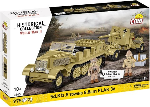 Klocki Sd.Kfz.8 Towing 8.8 cm Flak 36, 975 elementów