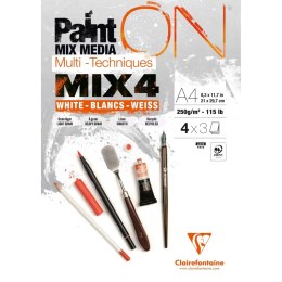 Blok białych papierów Mix4, A4, 250g