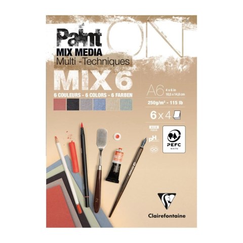 Blok papierów PaintON Mix6, A6, 250g