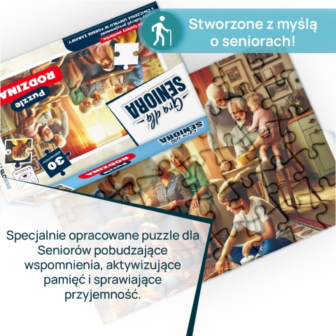 Gra dla Seniora. Puzzle 30 el. Rodzina Kangur