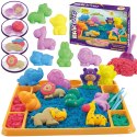 WOOPIE Piasek Kinetyczny 1,2 kg Zestaw XL ZOO Stolik z Foremkami
