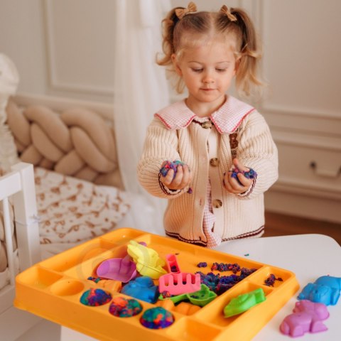 WOOPIE Piasek Kinetyczny 1,2 kg Zestaw XL ZOO Stolik z Foremkami