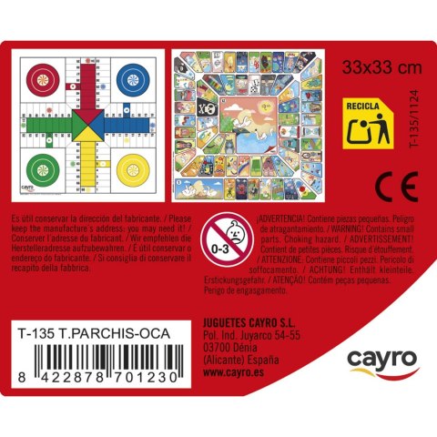 Drewniana plansza do gry (Chińczyk / Gęś 33x33 cm) (T-135) Cayro
