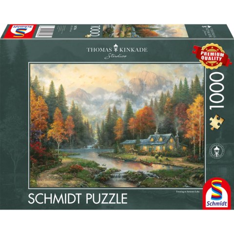 PQ Puzzle 1000 el. THOMAS KINKADE Jesienny wieczór nad jeziorem Schmidt - puzzle