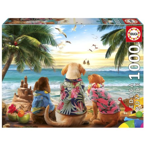 Puzzle 1000 el. Psy na plaży Educa