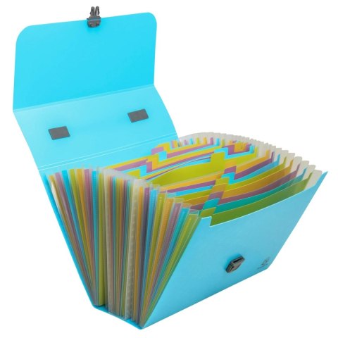 Teczka harmonijkowa 24 przeg. Cyjan