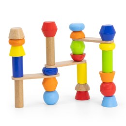 VIGA Drewniane Klocki Geometryczne Układanka 52 el.