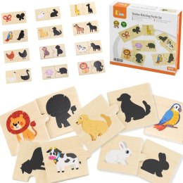 VIGA Zestaw Drewniane Puzzle Układanka Dopasuj Cienie