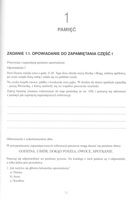 Karty pracy do ćwiczeń funkcji poznawczych. Część 3. Ćwicz swój umysł