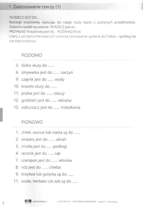 Krzyżówki tematyczne 1, Afazja, Co to? Kto to? Zeszyt ćwiczeń
