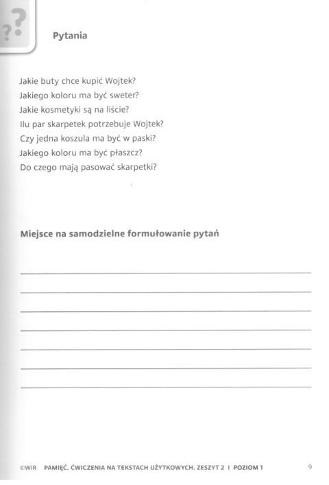 Pamięć. Ćwiczenia na tekstach użytkowych. Zeszyt 2