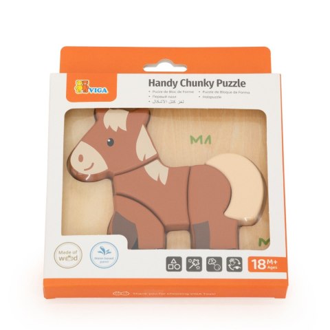 VIGA Drewniane Puzzle - Koń
