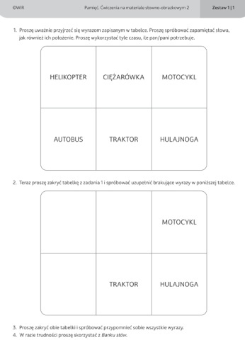 Pamięć. Ćwiczenia na materiale słowno-obrazkowym 2