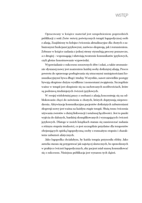 Znów mówię 4 Ćwiczenia językowe do terapii afazji