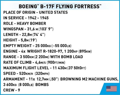 Klocki HC WWII BOEING B-17F FLYING FORT. E.E1376