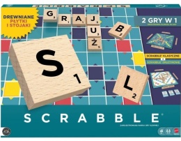 Scrabble Drewniane płytki i stojaki Rodzinna gra