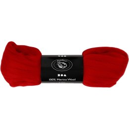 Wełna Merynosów 100g Czerwona Christmas
