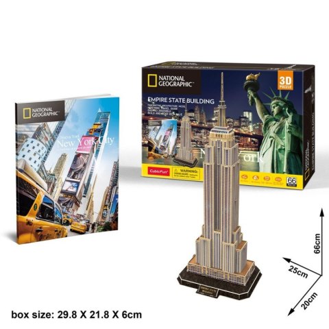 Puzzle 3D Empire State Building N.G., 66 elementów