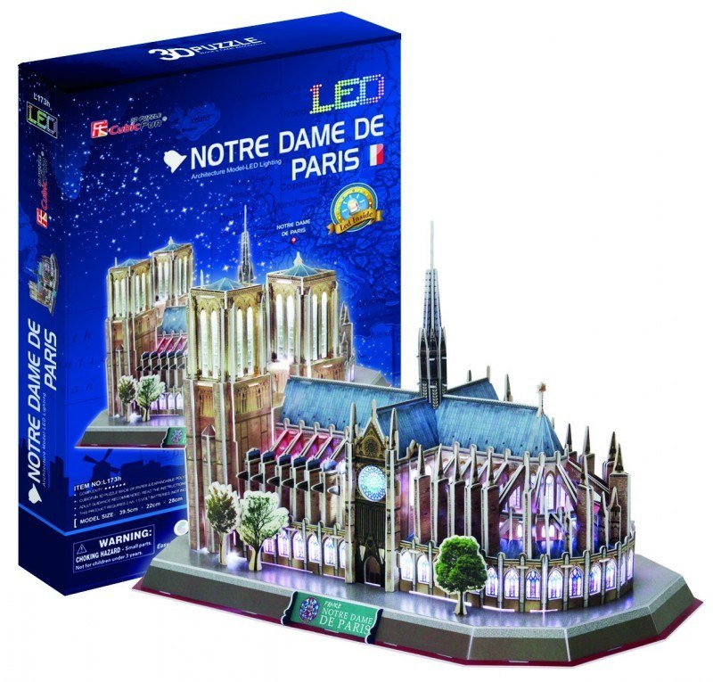 Puzzle 3D Notre Dame (Światło), 149 el.