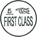 Stempel ozdobny FIRST CLASS, gumowe