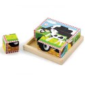 Układanka Drewniana Puzzle Viga Toys, 9 kolcków, 6 Obrazków Farma