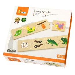 Drewniane Puzzle Rosnące zwierzęta i rośliny, Viga Toys