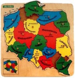Układanka mapa Polski, układanka, puzzle dla seniora
