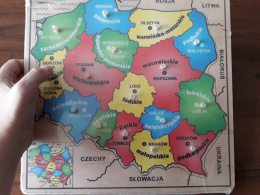 Układanka mapa Polski, układanka, puzzle dla seniora