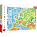 Puzzle 1000 elementów Mapa fizyczna Europy