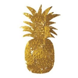 Brokat Ananasy Złote