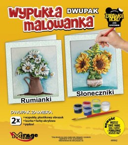 Wypukła malowanka Dwupak Kwiaty Rumianki-Słoneczniki