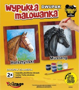 Wypukła malowanka Dwupak Konie Holsztynski-Mustang