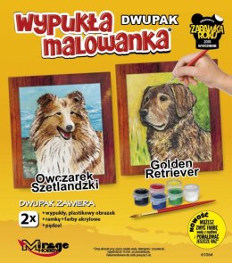 Wypukła malowanka Dwupak PSY Owczarek Szetlandzki-Golden Retriver