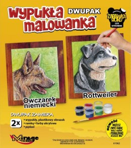 Wypukła malowanka Dwupak PSY Owczarek niemiecki-Rottweiler