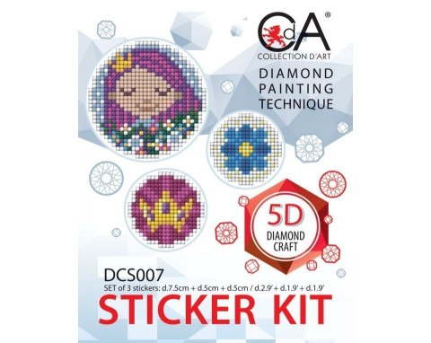 Diament.Mozaika 3 naklejki Dziewczynka 2 Diament.Mozaika 3 naklejki Dziewczynka 2