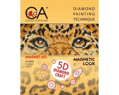 Diamentowa Mozaika z magnesem Lampart
