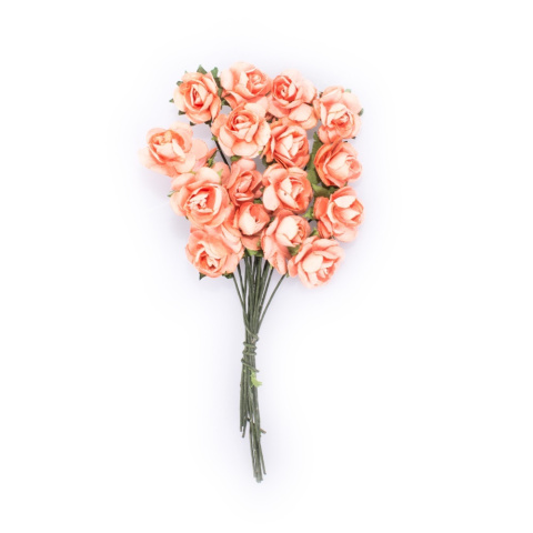 Kwiaty róże papierowe 2 cm, 16 szt, ANCIENT BEIGE