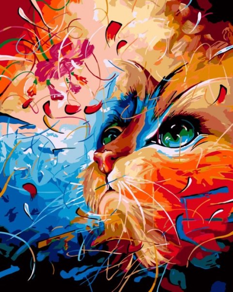 Obraz Malowanie po numerach Kot fantazja