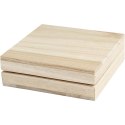 Drewniane Pudełko z Przykrywką 10x10x3cm