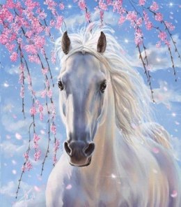 Obraz Malowanie po numerach - Koń w kwiatach wiśni