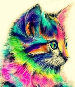 Obraz Malowanie po numerach - Kot neon