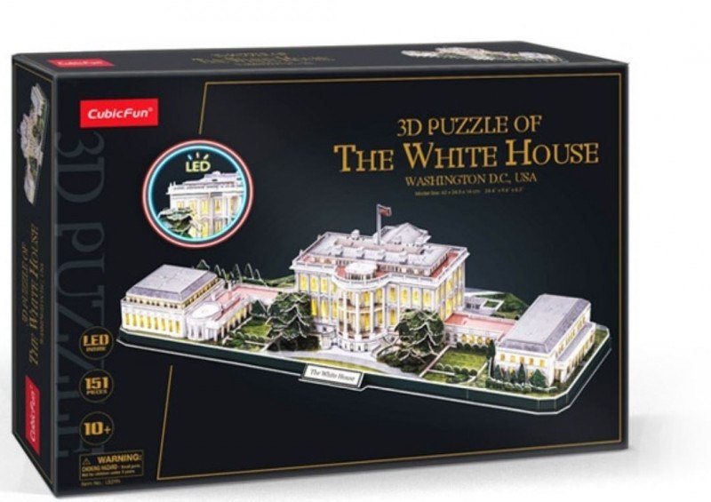 Puzzle 3D LED Biały Dom, 151 el.