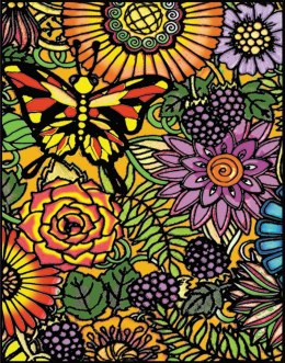 Kolorowanka Welwetowa, malowanka 47x35 Kwiaty