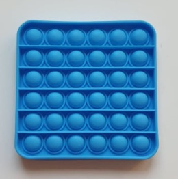 Pop it, push bubble, zabawka sensoryczna, kwadrat niebieski 12,5x12,5 cm